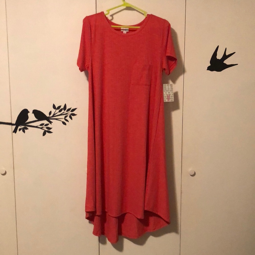 LuLaRoe Carly Size M Coral Dress New With Tags